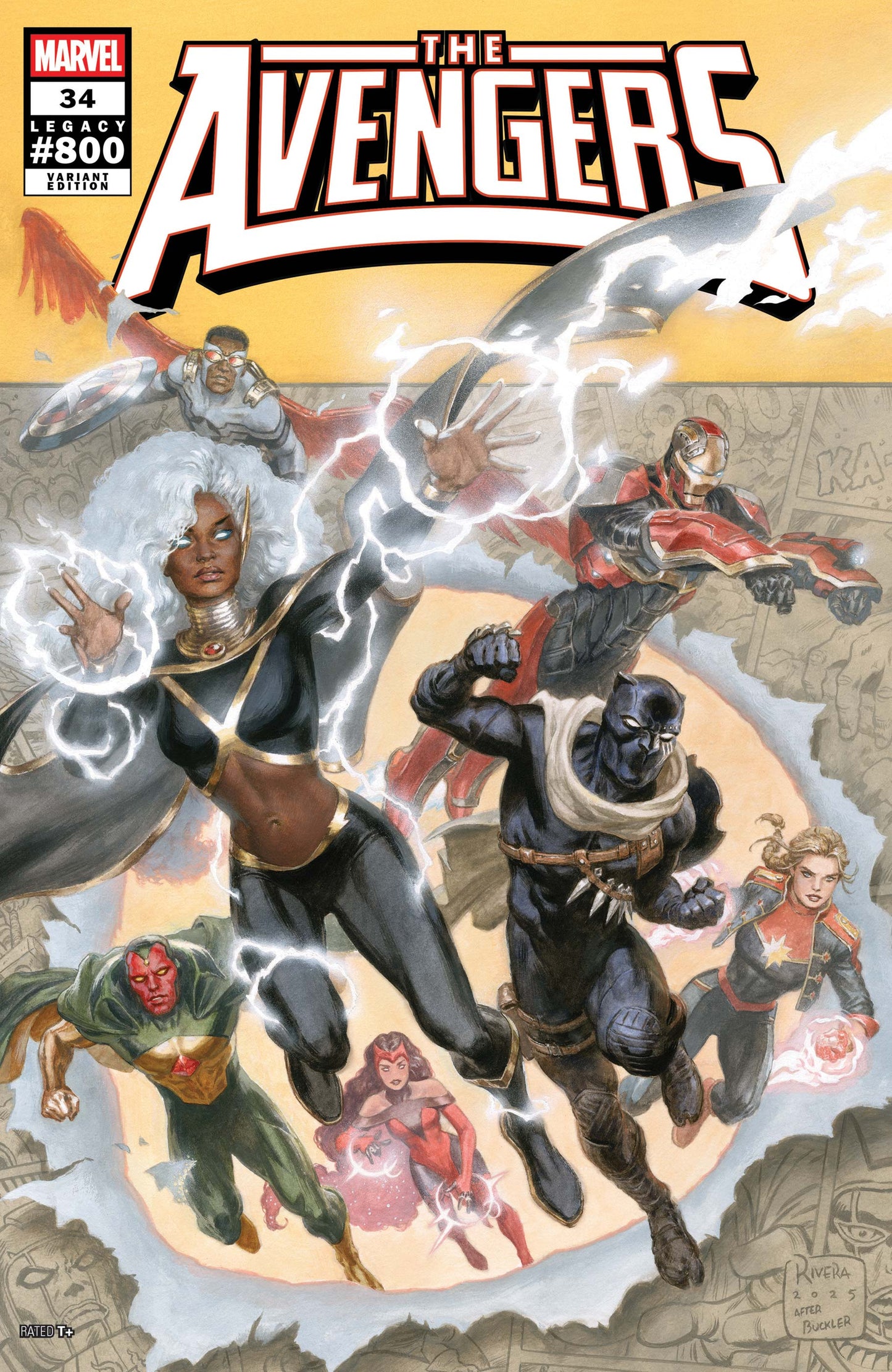 The Avengers, Vol. 9 "Heroes" / "Happy Anniversary, Avengers!" 34C Paolo Rivera Variant