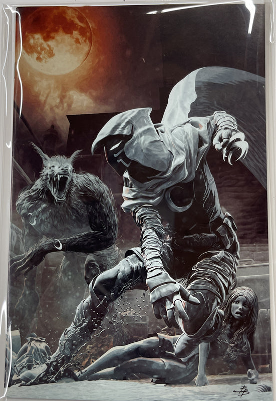 Moonknight , Black White & Blood #1 Frankies Comic Exclusive Virgin Variant