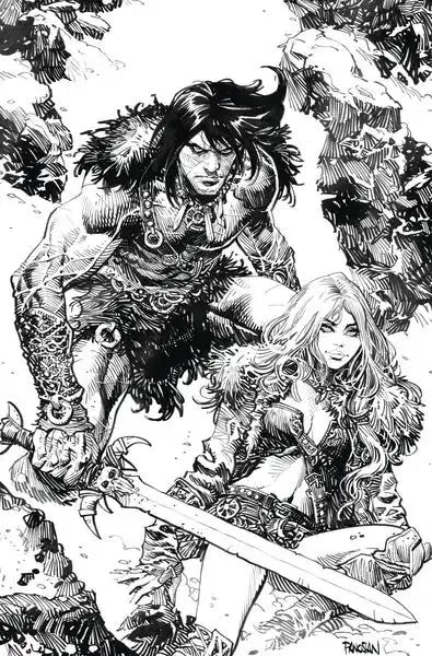 Conan the Barbarian (Titan Comics) Frozen Faith, Part I: Cold Comfort 13I Dan Panosian B&W Virgin Variant