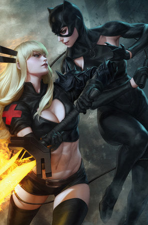 Marvel / DC: Deadpool / Batman The Dead Of Knight / The Gun & The Sword / Catch / The Red And The Green / Rocket Raccoon Has A Green Lantern Ring Now / Showdown / Enter: Logo 1M Artgerm Incentive Virgin Variant (1:100)