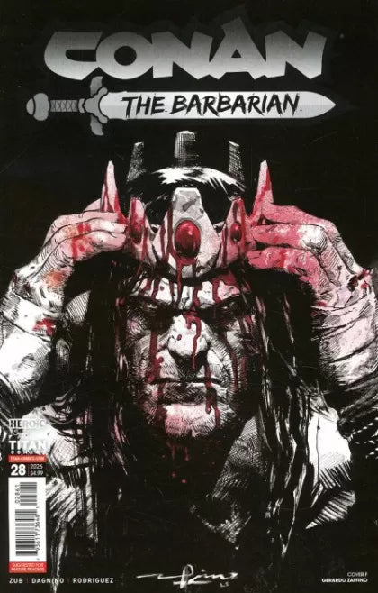 Conan the Barbarian (Titan Comics) 28F Gerardo Zaffino Bloody B&W Variant
