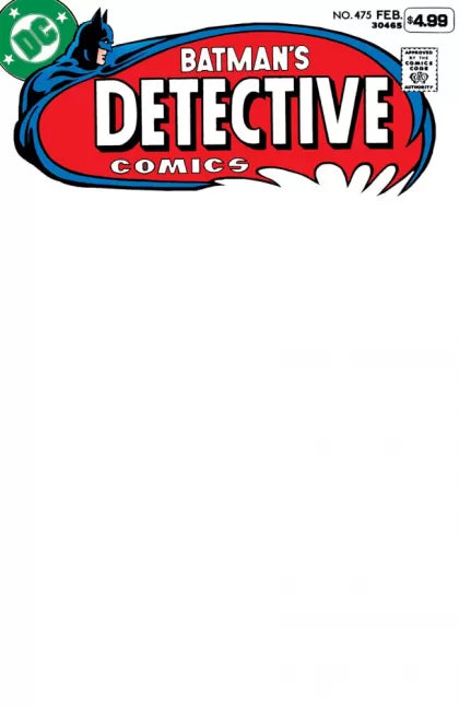 Detective Comics, Vol. 1, DETECTIVE COMICS #475 FACSIMILE EDITION CVR B BLANK CARD STOCK VAR (2026 EDITION), 475E, Facsimile 2026 Blank Variant 475E Facsimile 2026 Blank Variant