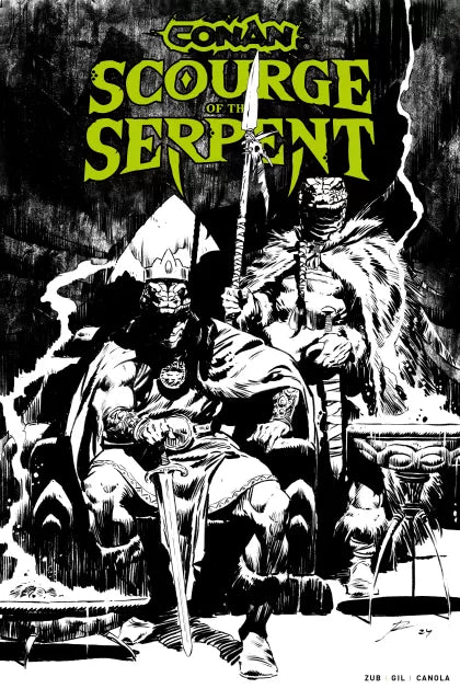 Conan The Barbarian: Scourge Of The Serpent Part I: Stealing Faces & Finery 1J Roberto De La Torre LCSD Wraparound B&W Variant